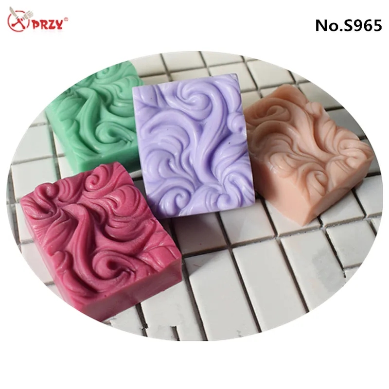 PRZY 4 Cavity handmade soap silicone mold cake mould wave silicone soap molds