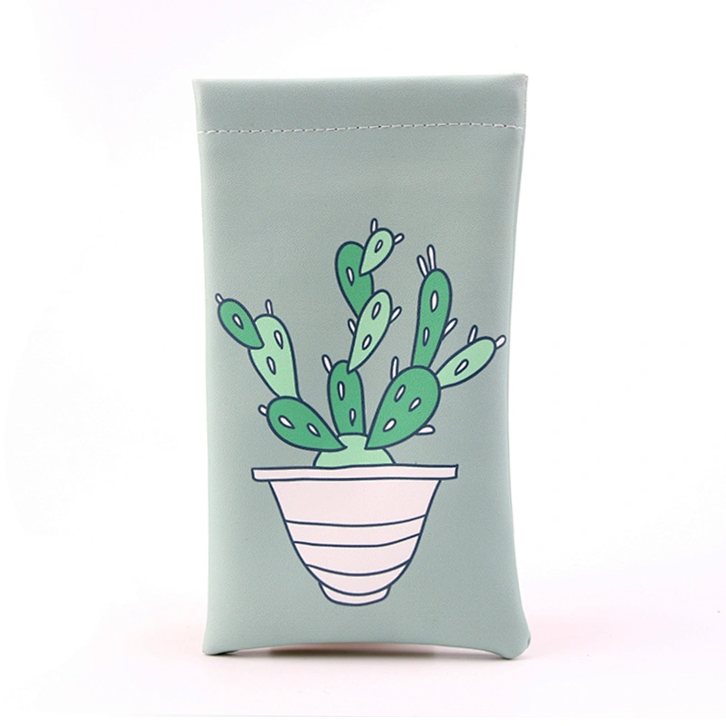 Cactus Printing Soft Sunglasses PU Pouch Glasses Pouch