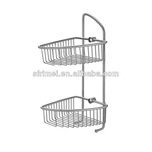 Corner Mounted Metal Shelf Material Double Tier Shower Caddy Bathroom Shelf KL-WL203
