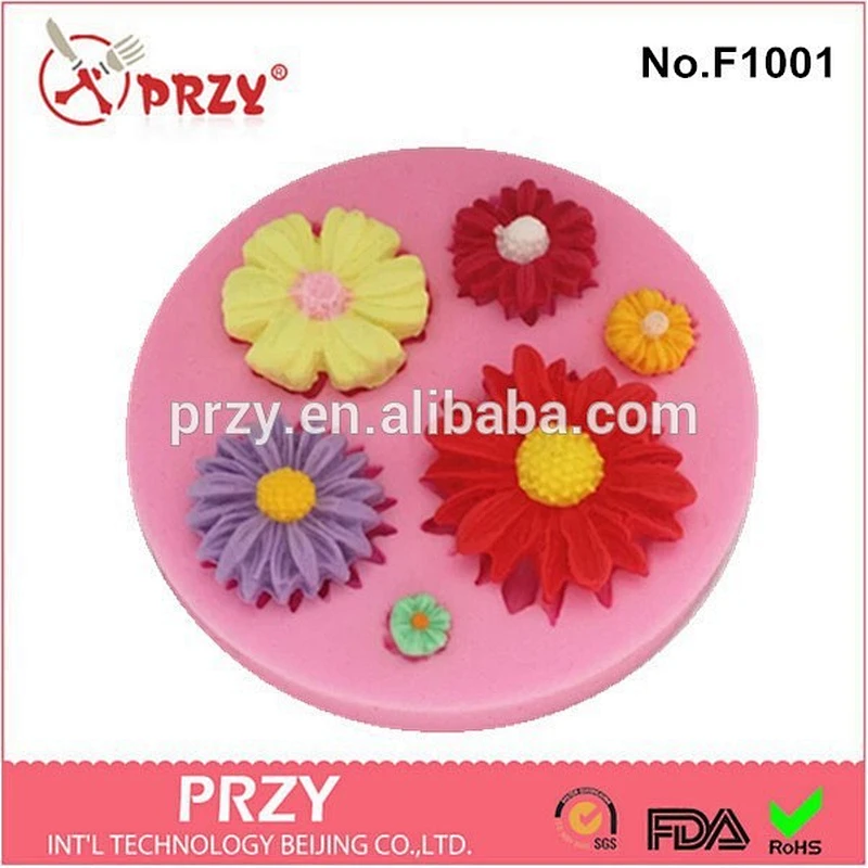 hotsale Daisy shaped silicone fondant mold