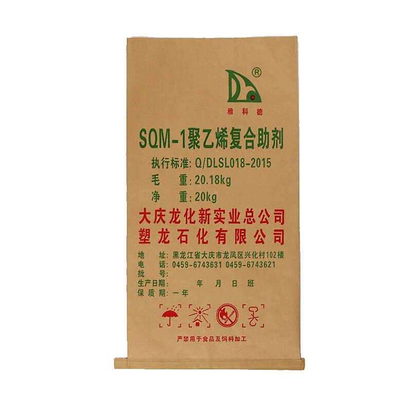 Accept custom kraft paper bag for cement, ceramic tile, putty powder pack 50 kg