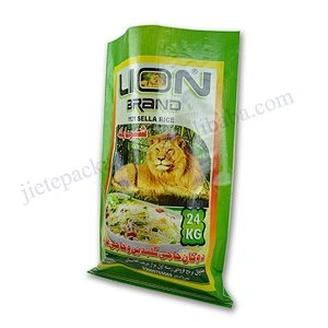 Green transparent virgin pp woven rice bag 25kg packaging