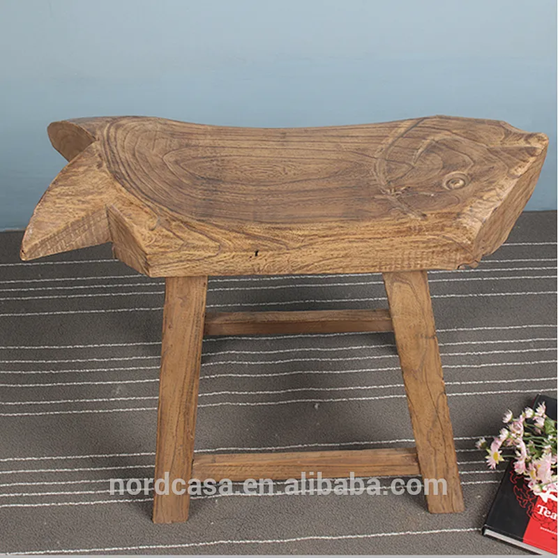 chinese fish shape wood stool
