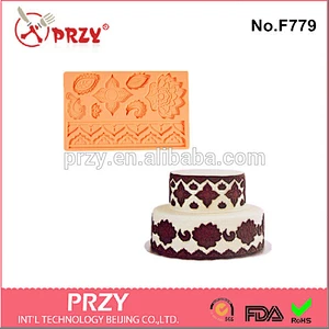 Model F779 china manufacturer round shape non-stick silicone lace molds for sale