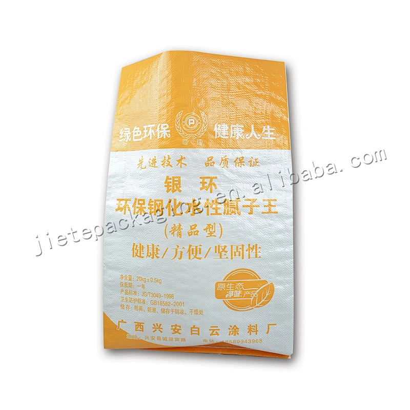 Gravure printing laminated pp woven cement bag 20kg for packing interior painting wall putty powder,tile adhesive