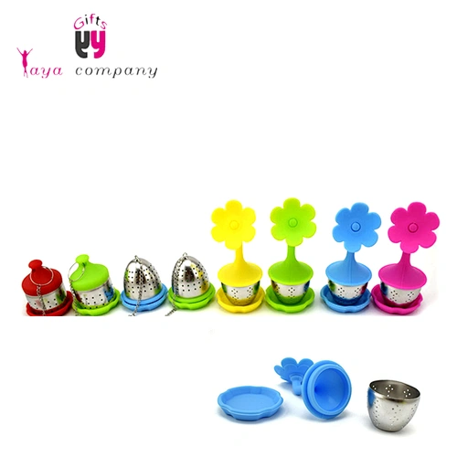 Colorful 100% Food Grade Silicone stainless steel Tea Infuser Stainless steel Etching
