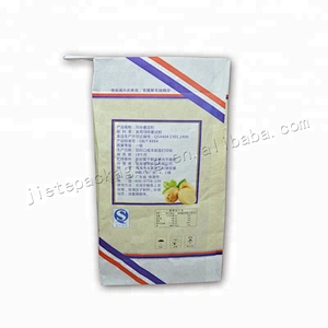 Customized stand up multilayer kraft paper 25kg bread flour packaging bag for starch,bread powder,corn