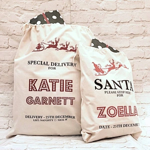 customs laminated christmas santa sack jute gunny sack gift burlap santa sack
