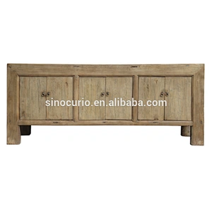 Chinese antique recycled wood natural furniture rustic bleached wooden buffet dining room cupboards