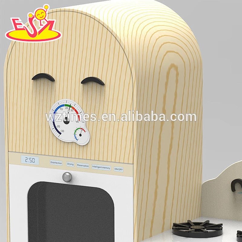 New design wooden kitchen play toys with fridge and washing machine W10C242