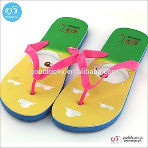 Promotional new design color printing men flip flops beach fashion slippers