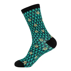 High Technique Digital Printing Crew Sock Christmas Bamboo casual Style  Fashion haqppy Sock  Women