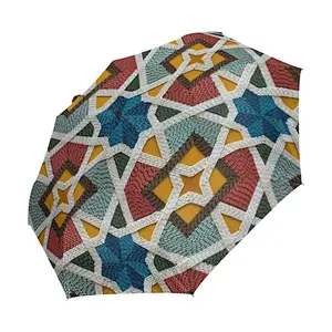 Porcellana OEM design personalizzato Commercio all'ingrosso figura pittura logo stampa trasferimento di calore 3 volte auto ombrello aperto e chiuso donna