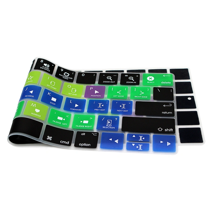 Ali baba Wholesalelaptop keyboard custom Final Cut Pro X Hot key Silicone Keyboard Protector For mac keyboard Pro With Touch bar