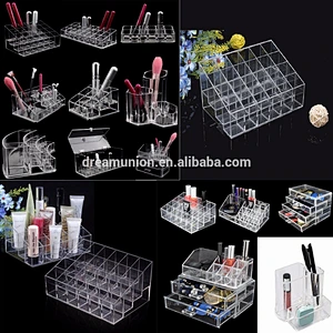 Acrylic Jewelry & Makeup Storage Display Boxes Two Pieces Set with 3 layer drawer organizer Cosmetic stand Popular