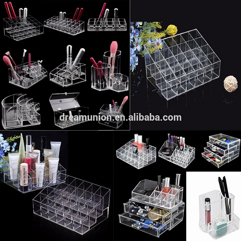 Acrylic Jewelry & Makeup Storage Display Boxes Two Pieces Set with 3 layer drawer organizer Cosmetic stand Popular