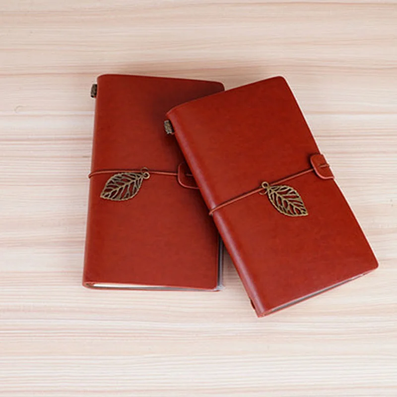 Fashion Vintage Decor Leather Six ring loose leaf clasp Notebook imitation leather Cover Travel Journal Book