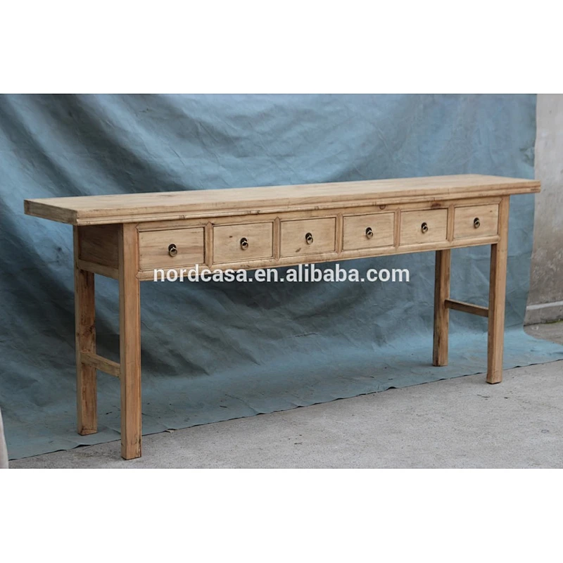 Chinese Antique Solid Wood Natural Console Table