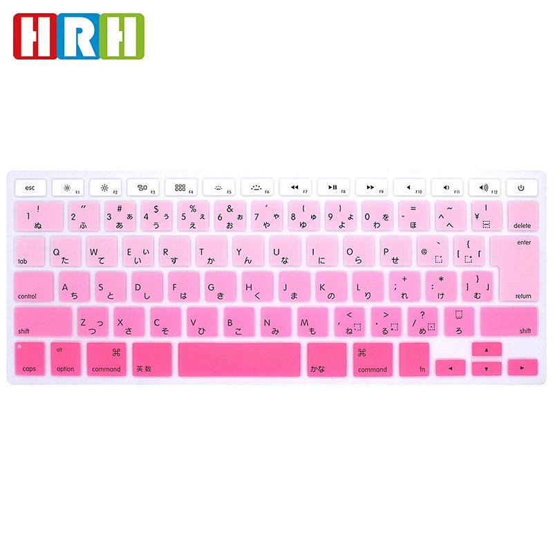 New Design Stylish Japan Version Silicone Keyboard Cover Skin keyboard skin cover for mac book air 13 15,Japanese version
