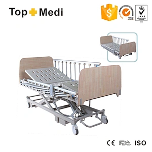 Homecare & Medical Three Functions Electric Hospital Bed with wooden board