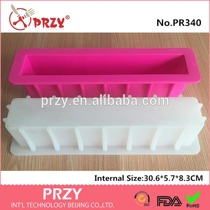 PR340 12 inches Tall Skinny no bowing toast mold handmade silicone soap mold factory price for sale