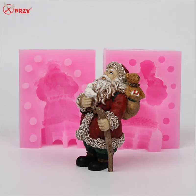 New Style 3D Santa Claus Father Silicone Candle mold Handmade silicone Mold for Soap