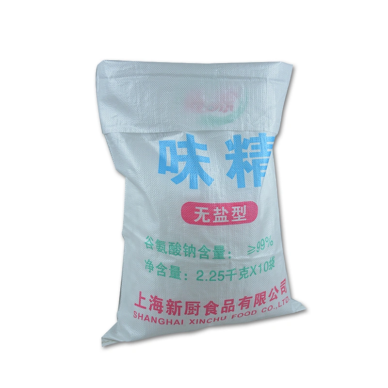 100% virgin white plastic 25kg polypropylene pp woven fabric bag for aginomoto flour packaging