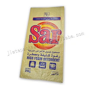 Plastic washing powder sack pp woven sack roll detergent packaging bag 25kg