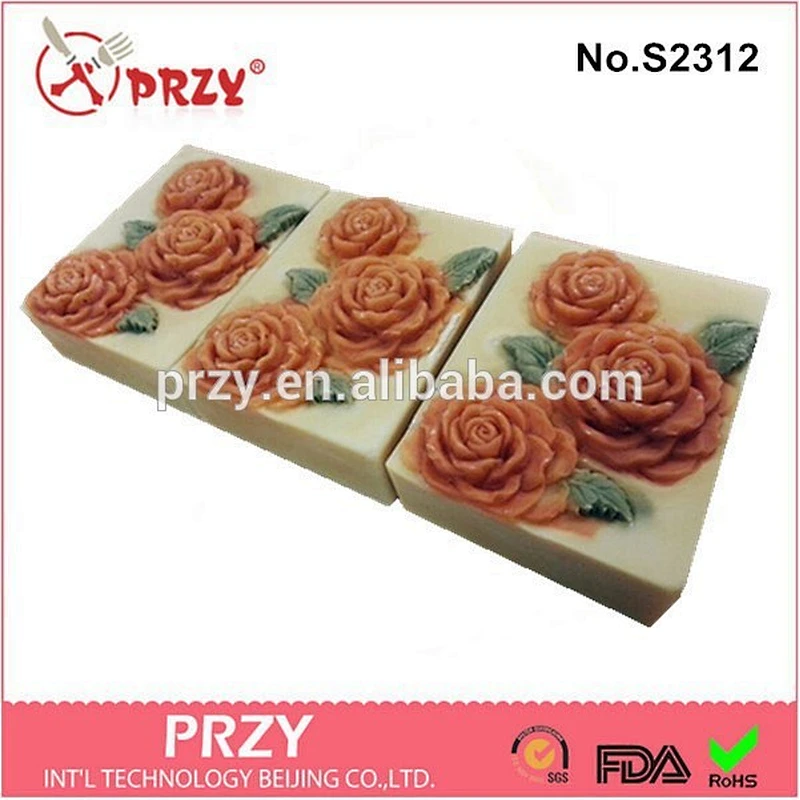 ROSES 9 Bars silicone soap molds for soap making