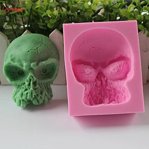 Horrible silicone Chocolate Skull heads Soap Molds decorative Silicone fondant cake skull head Molds