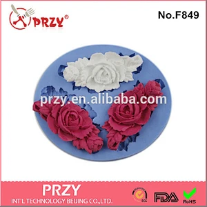 Gum paste resin flower cake decor silicone mold for fondant