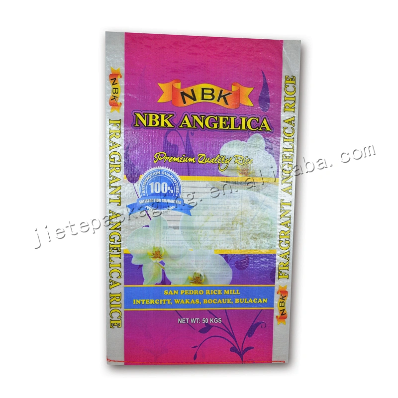 Printed bopp laminated transparent eco-friendly reclaimed material pp woven bag for rice