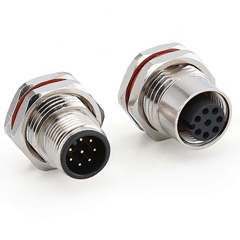 Waterproof Solder Type 3 4 5 8 12 Pin Panel Mount M8 M12 Connector