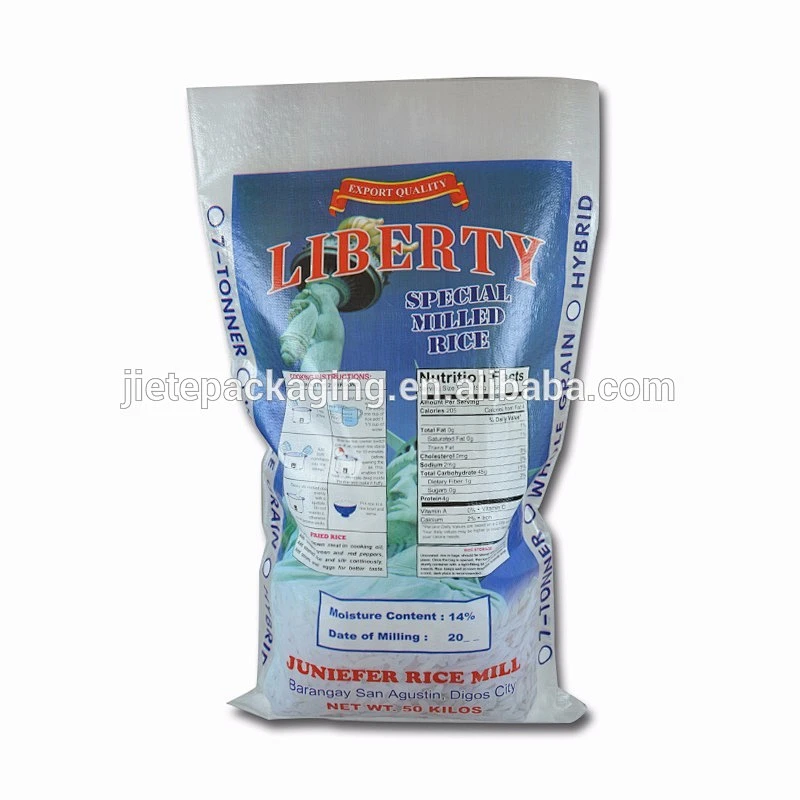 100% new polypropylene transparent pp woven bag with color printing for packing rice long grain