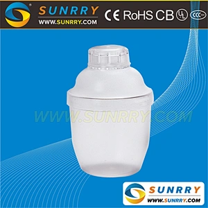 Transparent cocktail shaker with measures 450L custom cocktail shaker Clear shaker cocktail (SY-CT29B SUNRRY)