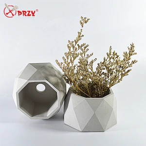 Noric Geometric octagon Concrete flower pot molds silicone diamond Cement Desktop Decorations Molds