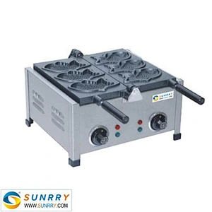 Hot sale commercial electric 3 pcs of belgian fish waffle mix maker
