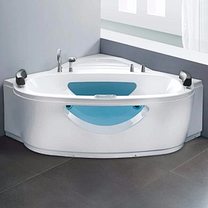 Tempered glass massage bathtub corner outdoor hot tub for sale