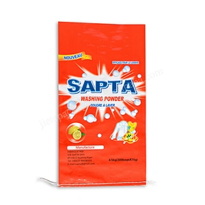 Design printing pp woven detergent packing bag plastic washing powder sack 4.5kg in bulk
