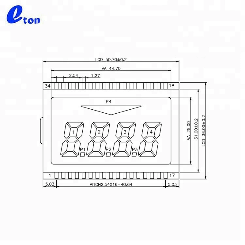 meter 4 digit segment lcd screen display