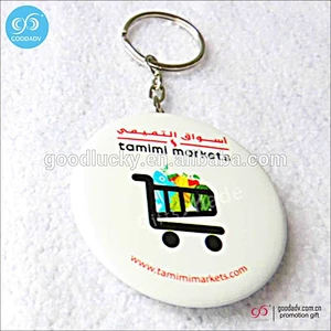 Promotional gift round openers key rings custom printed bottle opener keychain