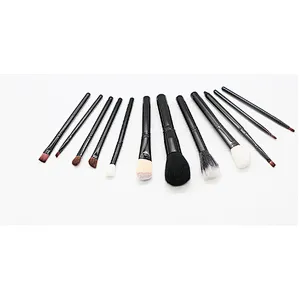 portable 12 Pieces pu Barrel Makeup Brushes Set With color Bag Professional Brushes For Makeup