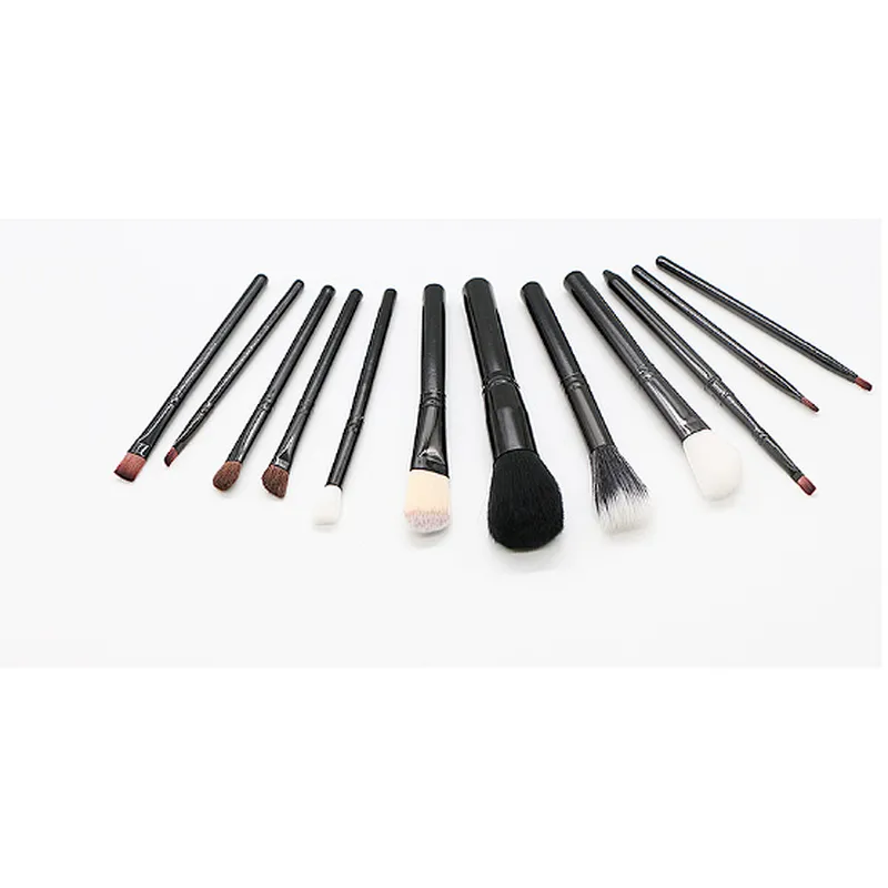 portable 12 Pieces pu Barrel Makeup Brushes Set With color Bag Professional Brushes For Makeup