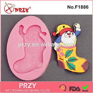 F1886 PRZY sock series gum paste silicone mold for cake