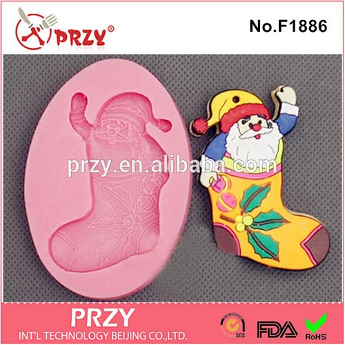 F1886 PRZY sock series gum paste silicone mold for cake