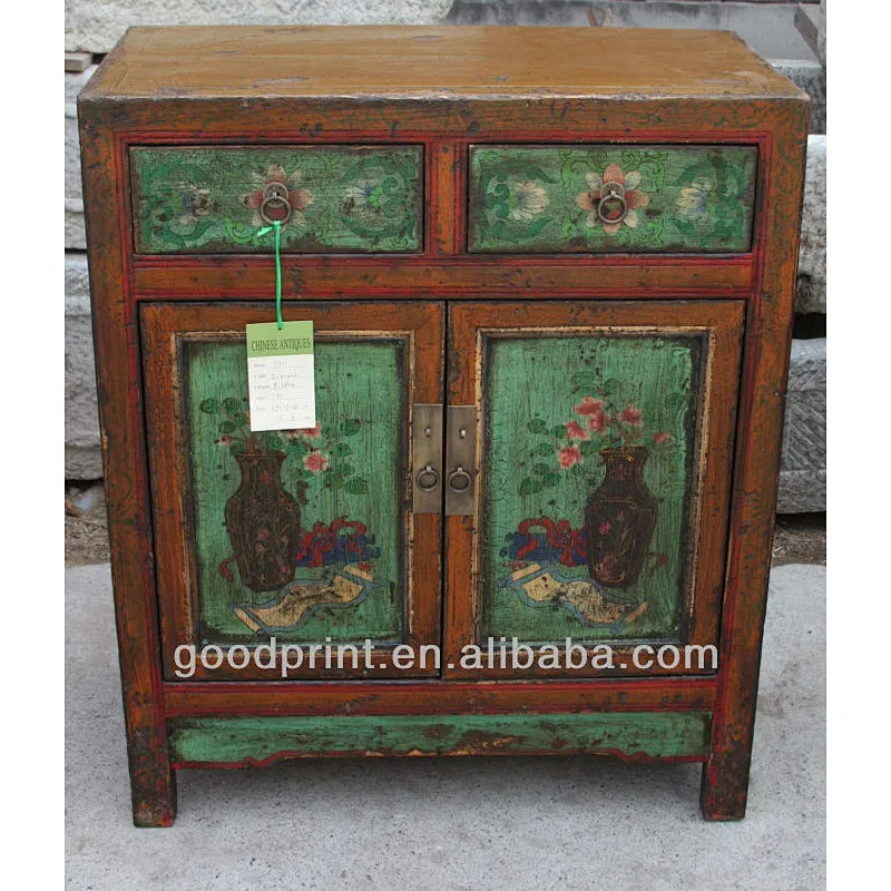 Chinese Antique Asian Furniture Shanxi painted cabinet