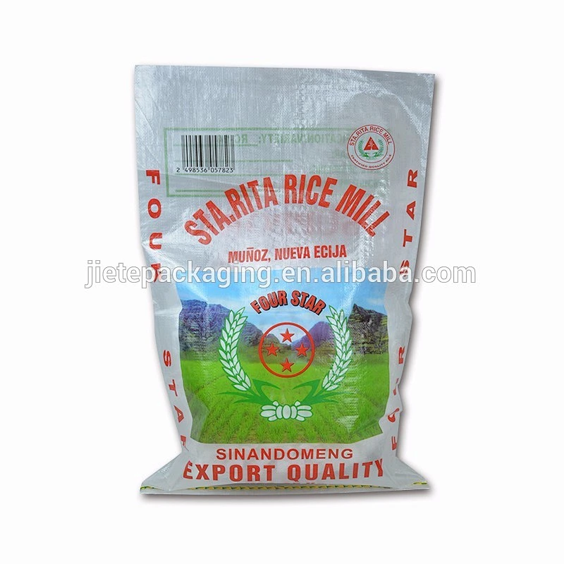 Bopp laminated virgin plastic pp woven reusable fabric rice packaging bags 20kg 25kg