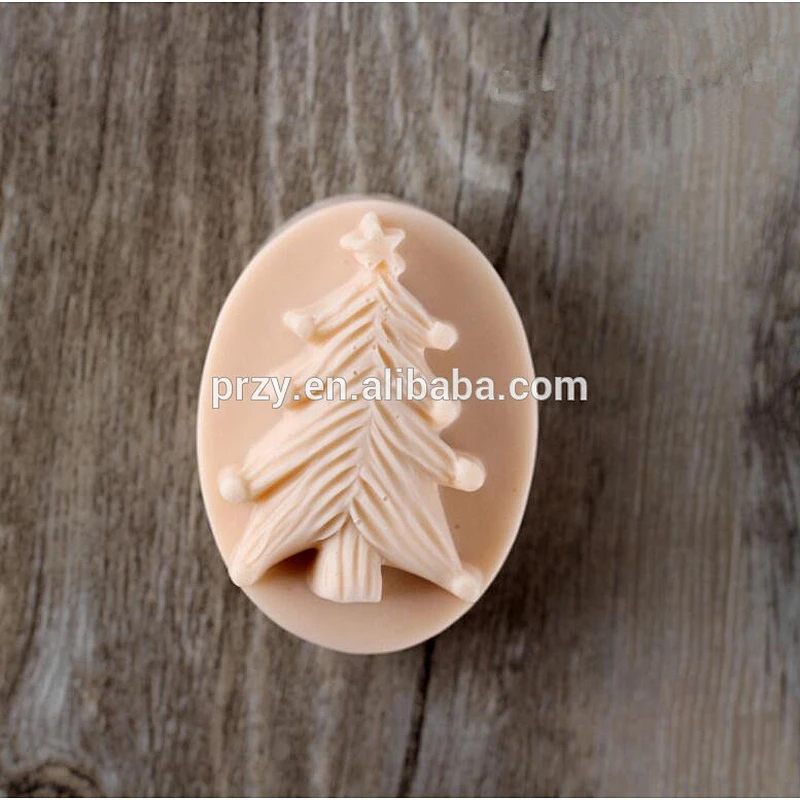 S6026 New design Christmas tree handmade silicone soap mold