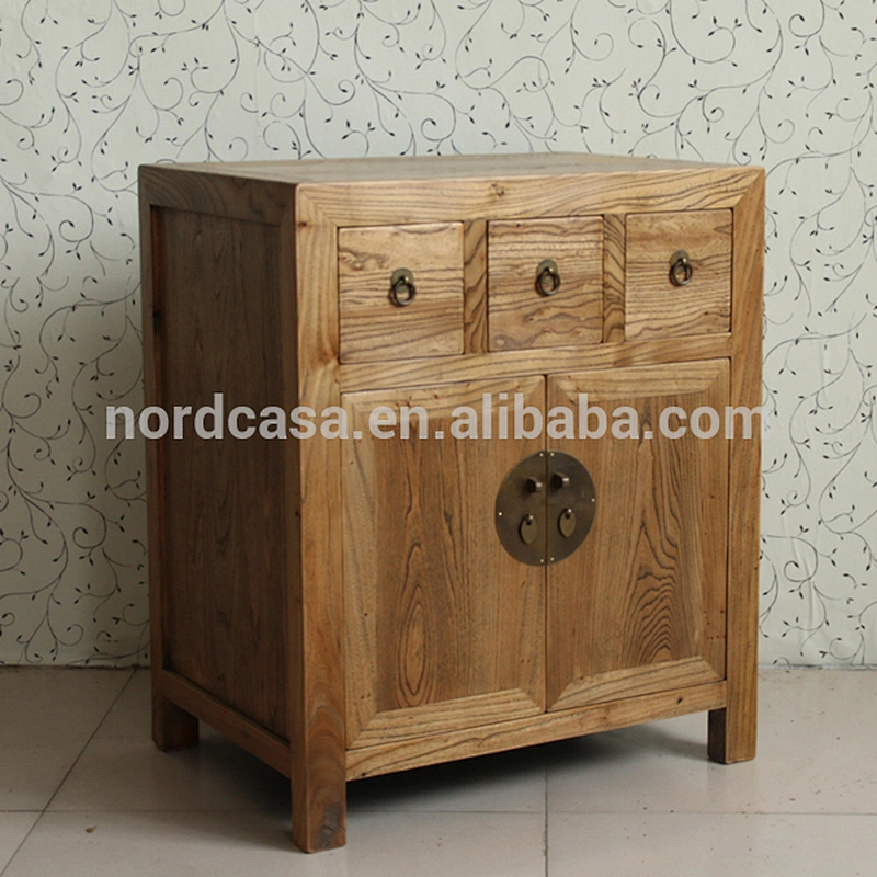 solid wood reclaimed elm wood antique vintage cabinet furniture