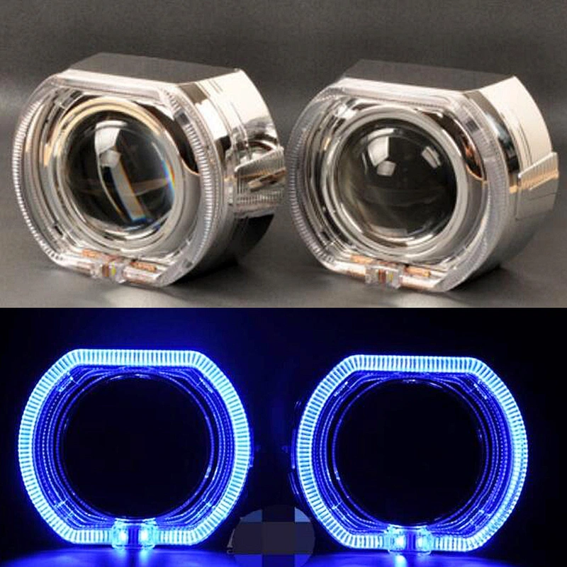 bixenon projector lens shrouds mask cover for 3.0inch 2.5 inch h1 h4 h7 h4 Lens with angel eyes LED halo ring for BMW